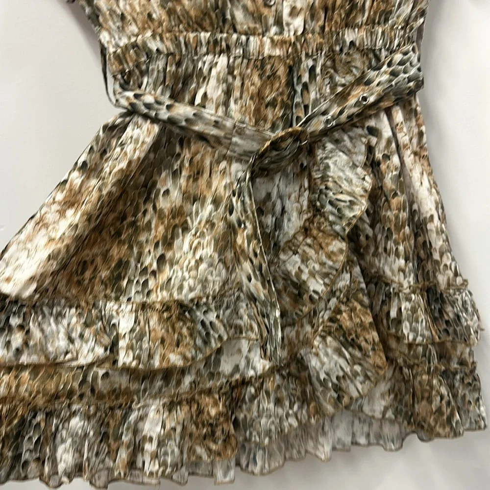 Steele brown cotton shirt dress ruffle M - Picture 5 of 7